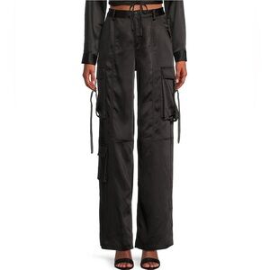 GB High Rise Coordinating Satin Cargo Pants